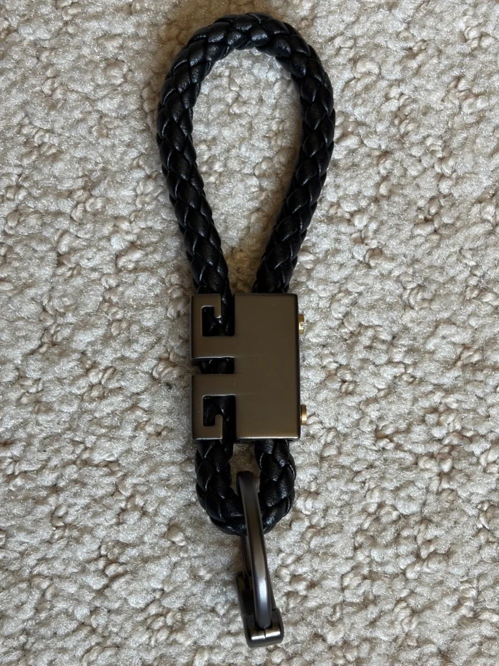 key ring braided cord black bronze Porsche inspired
